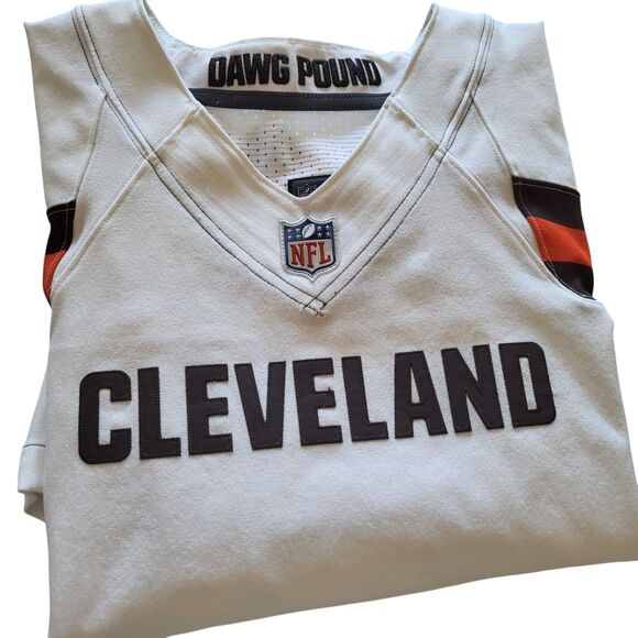 NEW Size 44 Football Jersey Authentic Nike NFL Cleveland DAWG POUND White Logos - Picture 5 of 15